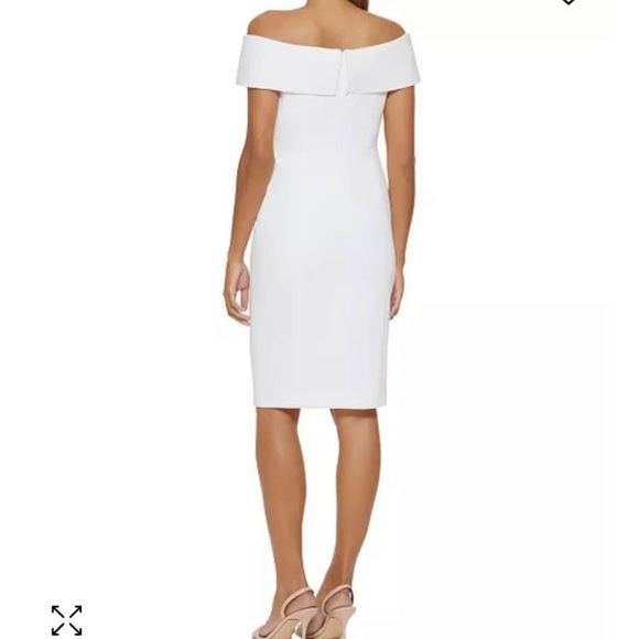 Calvin Klein White Bridal Shower Dress Size 8 - Picture 5 of 5